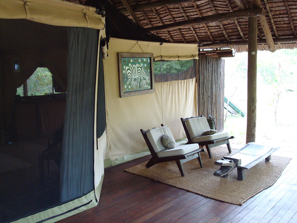 Selous Safari Camp - the front porch of our tent.