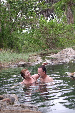 Swimming in the Tagalala Hot Springs.
