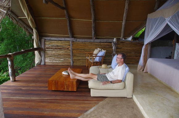 Sand Rivers - our own private lounge with a river view.