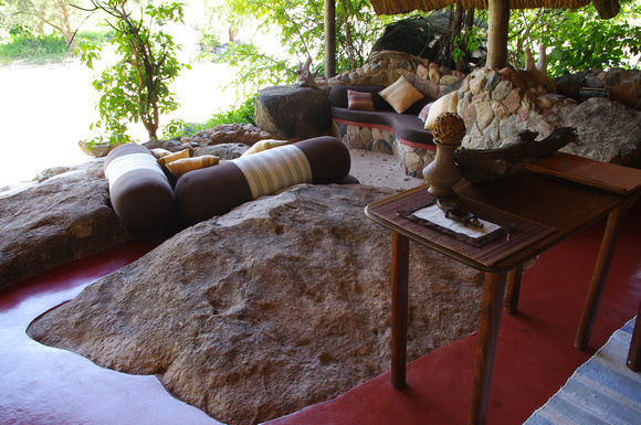 Mwagusi Camp - our sitting area in the honeymoon suite.
