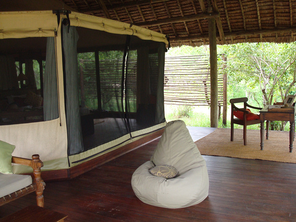 Selous Safari Camp - the back porch of our tent.